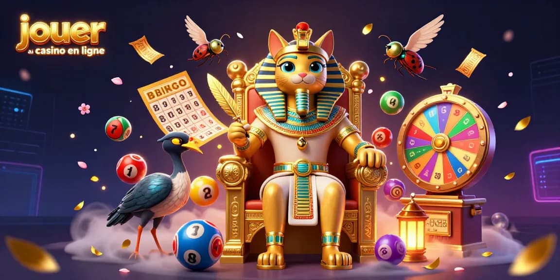 Jouer au casino en ligne avec un pharaon égyptien et des loteries enchantées dans un décor captivant.