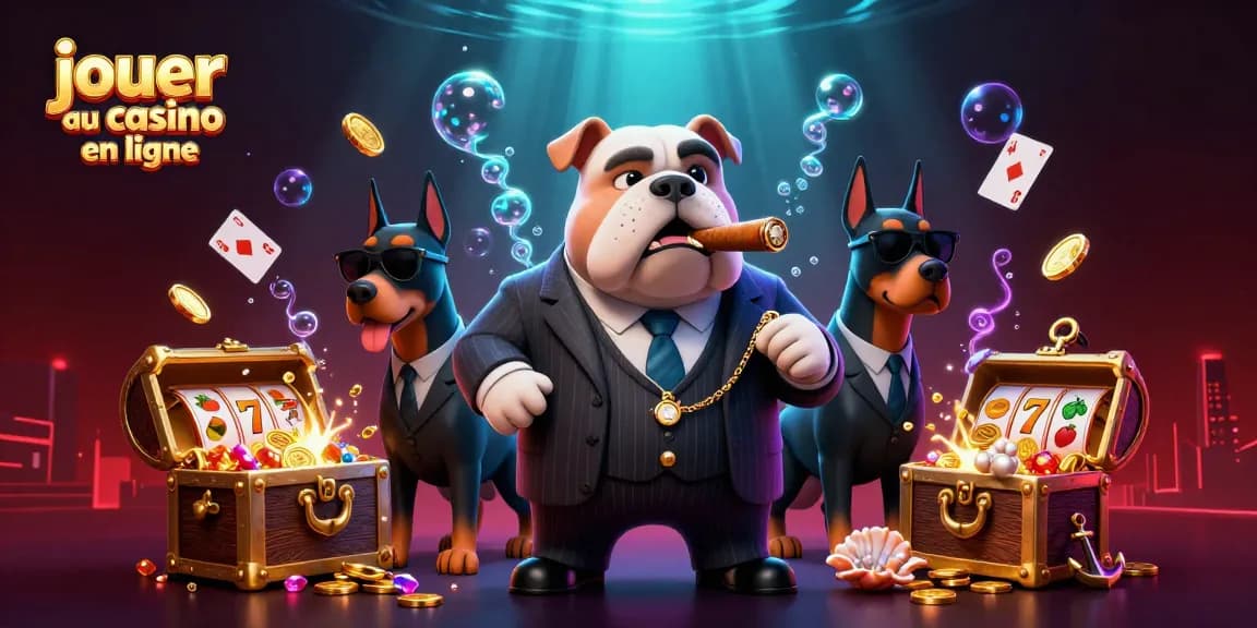 Jouer au casino en ligne avec un bulldog mafieux et des gardes tout en découvrant des richesses sous-marines