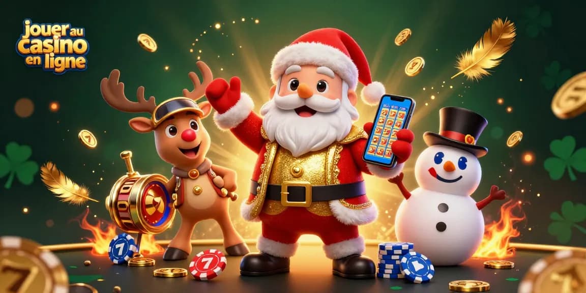 Jouer au casino en ligne avec un Père Noël et ses amis dans un univers festif et vibrant.