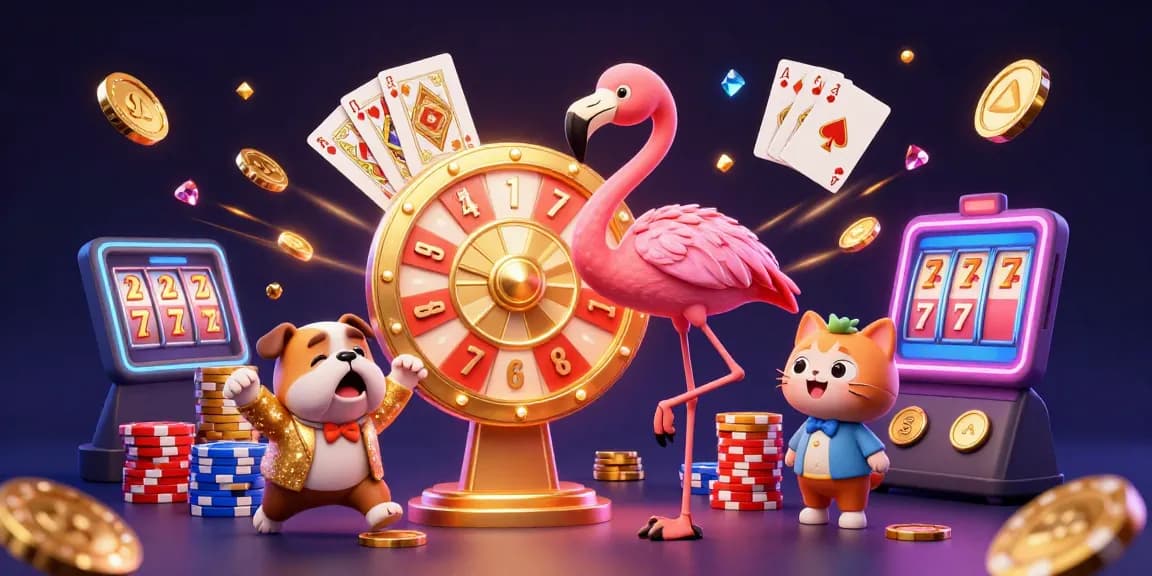 Jouer au casino en ligne avec des personnages animés et des éléments de jeu éclatants.