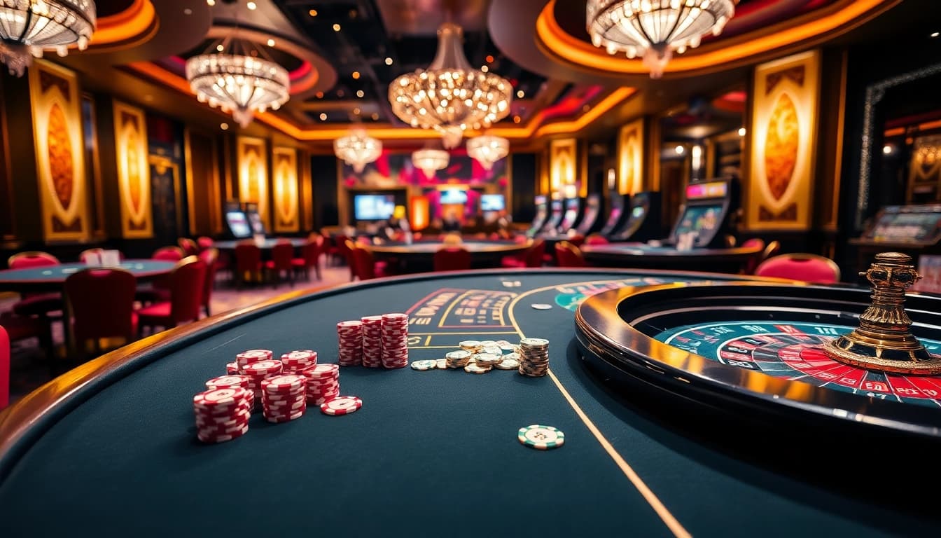 Engaging view of Non Uk Casino 2025 gaming tables creating an energetic atmosphere.