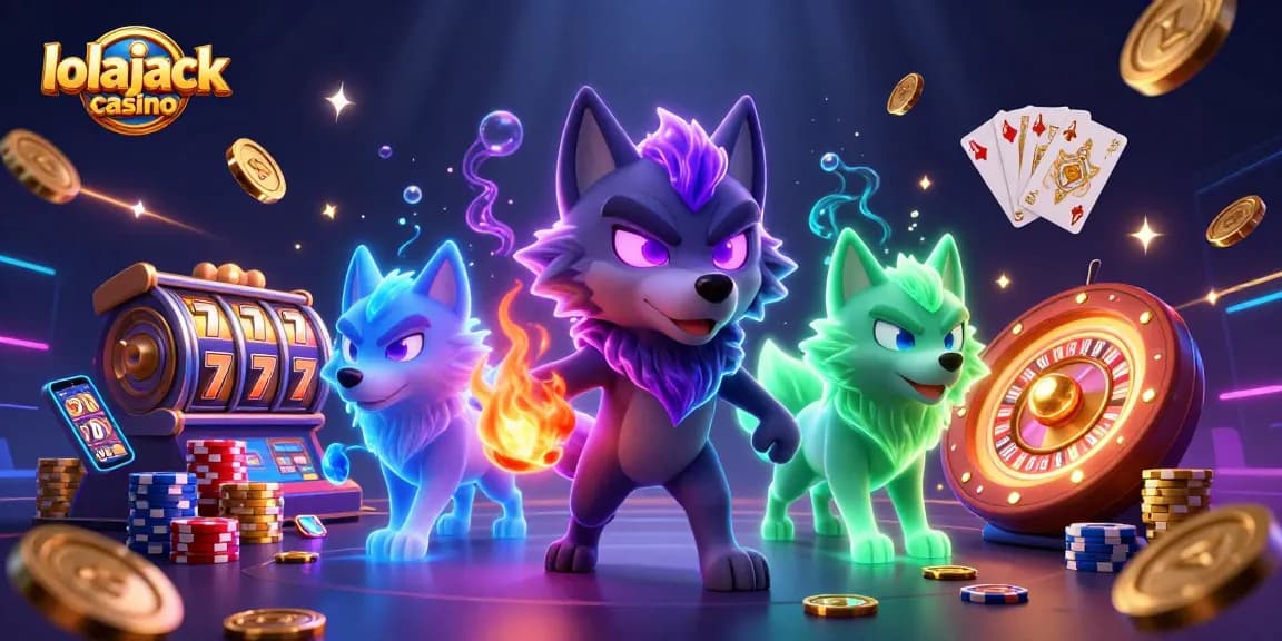 Experience the luck at lolajack casino with vibrant casino characters and games, winning big!