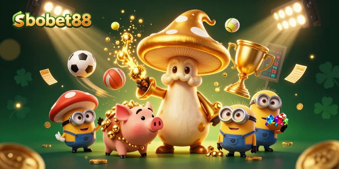 Experience sbobet88 with a vibrant 3D scene showcasing the magic of sports betting action.