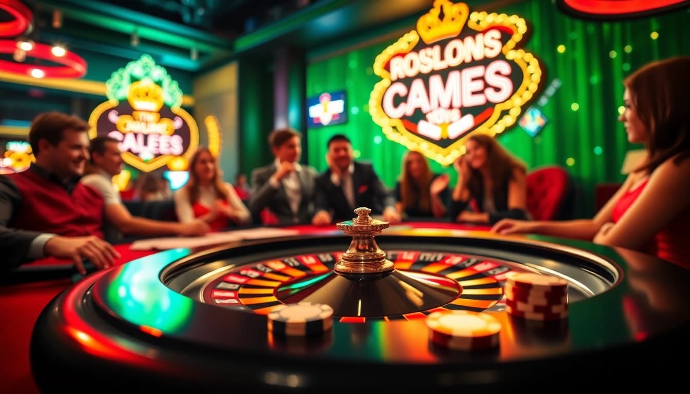 Engage with thrilling Non gamstop casino Uk atmosphere featuring roulette and vibrant casino setting.