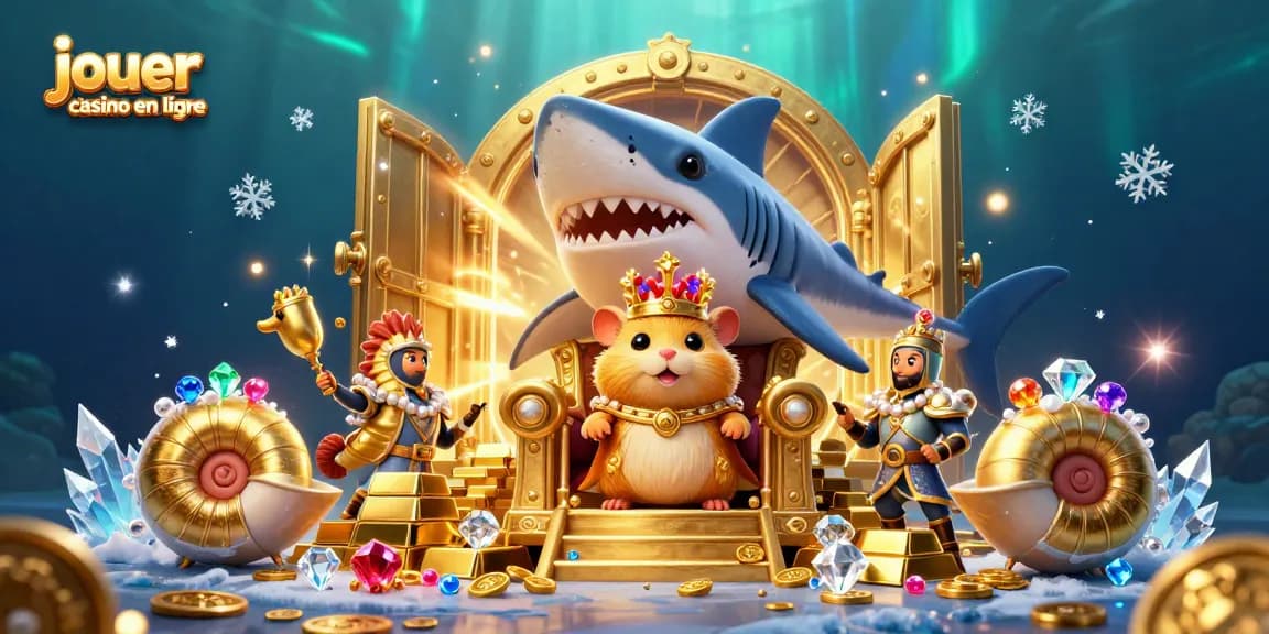 Jouer au casino en ligne avec un roi hamster doré et ses gardes sous-marins dans un monde d'or