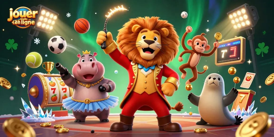 Jouer au casino en ligne avec des personnages animés, des machines à sous et des éléments énergétiques.