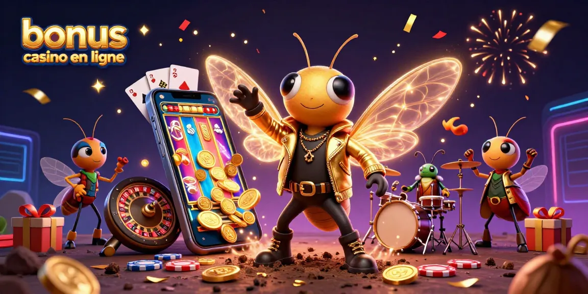 Bonus casino en ligne : célébrer avec une interprétation de rock star dans un casino animé
