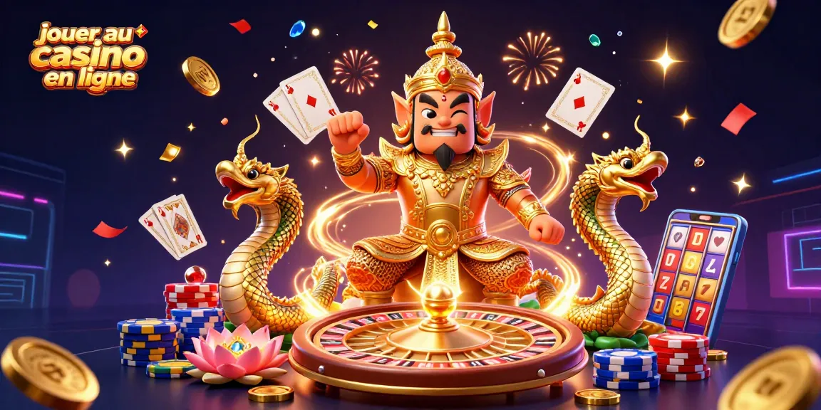 Jouer au casino en ligne avec des gardiens thaï en armure dorée et des jetons colorés