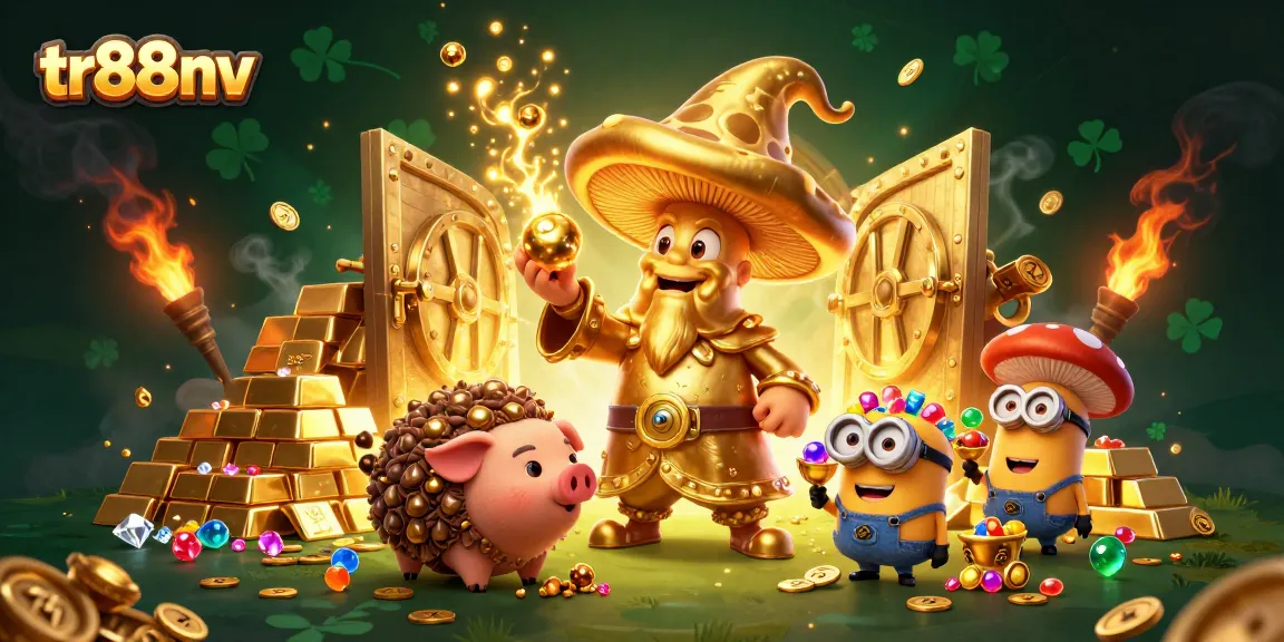 Spin the reels at tr88nv with magic treasures and golden rewards in this vibrant casino scene.