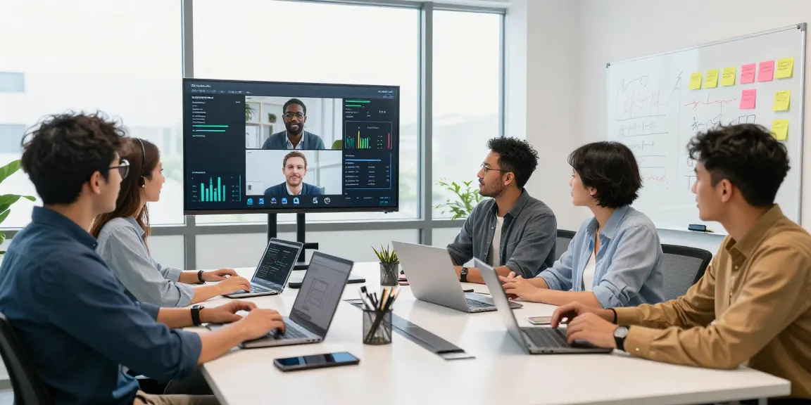Small business IT support London team collaborating in a modern office