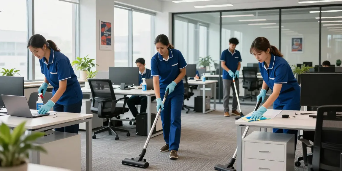 Büroreinigung in Dortmund von professionellen Reinigungskräften in einer modernen Büroumgebung.