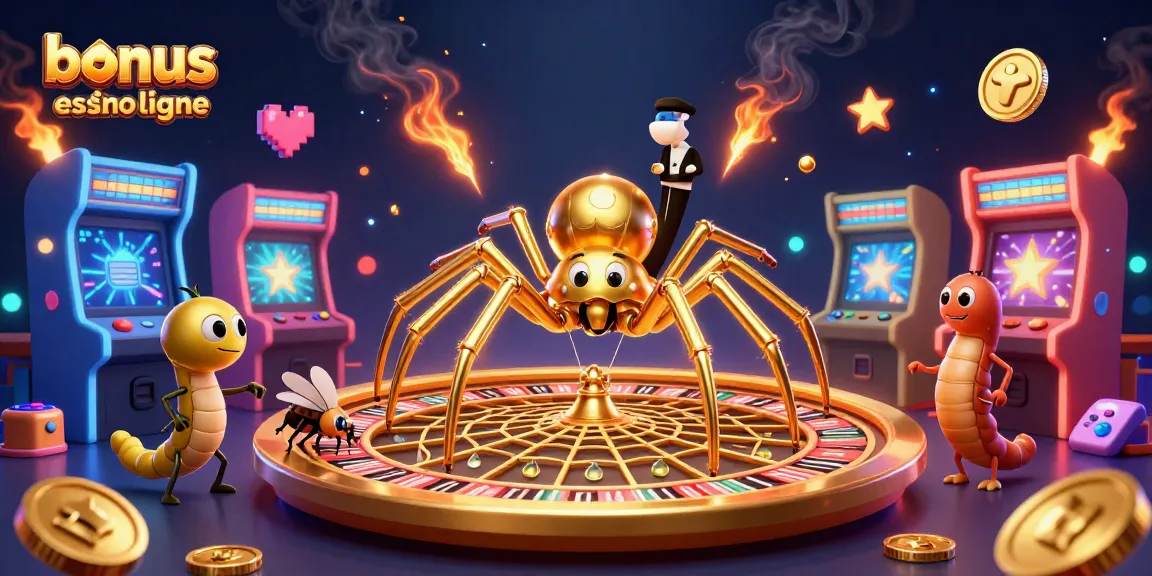 Placement de paris intense dans un bonus casino en ligne, avec une araignée dorée et son croupier.