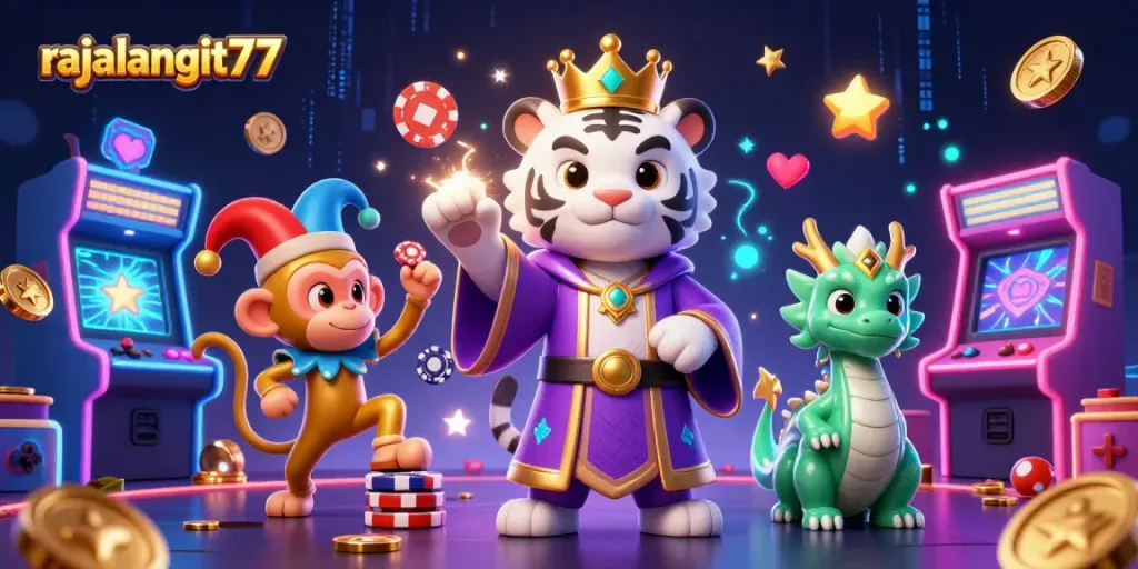 Mainkan rajalangit77 dengan harimau putih dan kera emas di kasino digital.