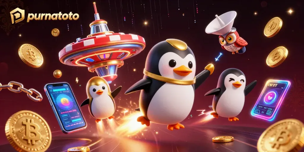 Purnatoto menghadirkan kasino online dengan penguin emas bertema luar angkasa dan elemen permainan yang kaya.