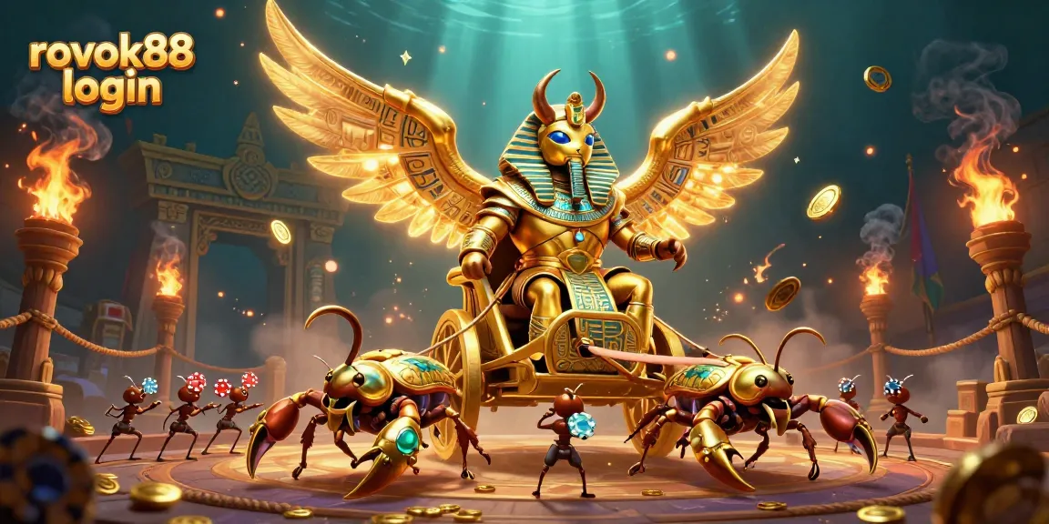 Engage with the thrilling experience of rokok88 login as the colossal scarab beetle leads the gaming adventure!