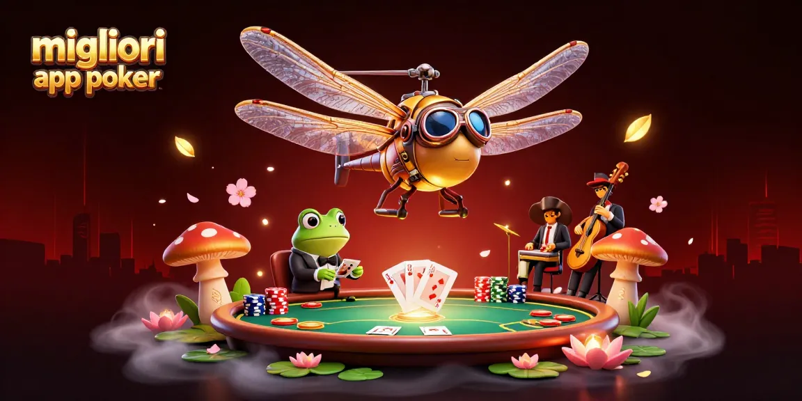 Scopri le migliori app per poker mentre gioca con un draghetto pilota, un croupier rana e musicisti grasso nel casinò.
