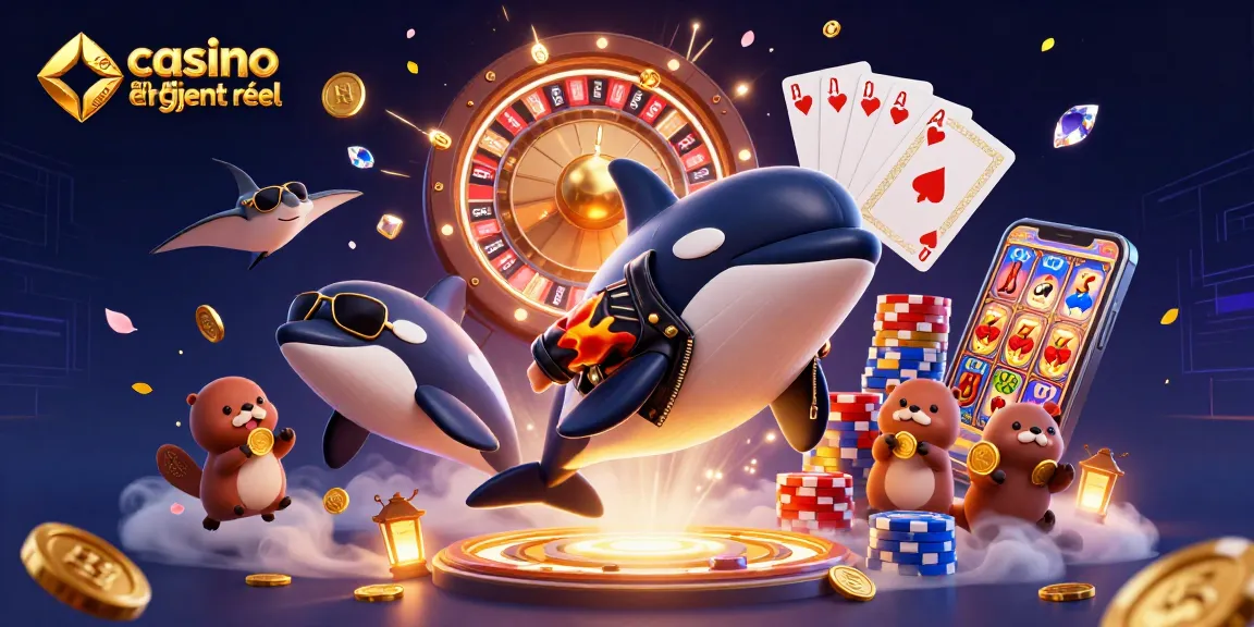 Découvrez l'univers *casino en ligne argent réel* avec une scène dynamique et amusante.