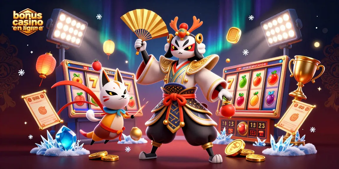 Bonus casino en ligne : découvrez l'illustration dynamique avec des guerriers et des machines à sous.
