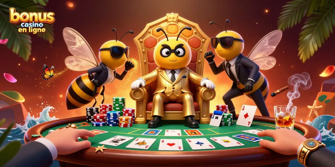 Illustration captivante de personnages de casino animés, illustrant un bonus casino en ligne inspirant.