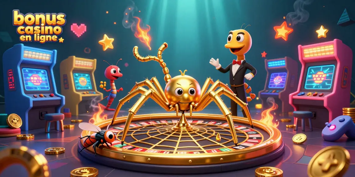 Profitez de l'action avec bonus casino en ligne lors des paris sur la roulette entourés d'éléments de jeux colorés.