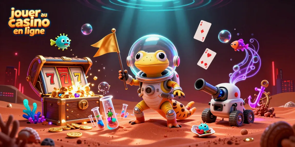 Vivez l'expérience de jouer au casino en ligne avec une illustration 3D captivante et dynamique